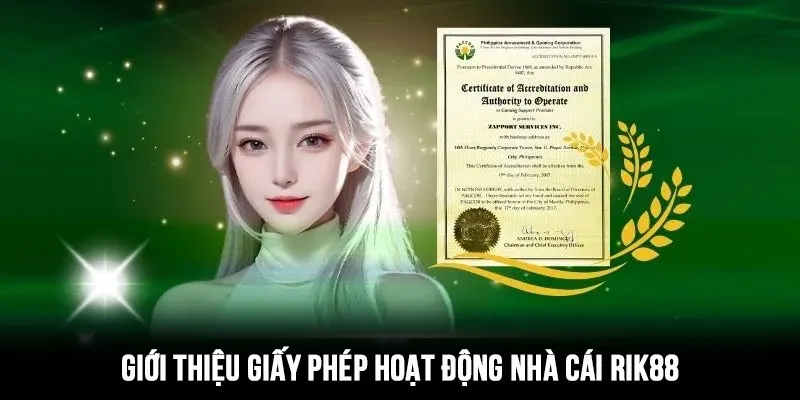 Tổng quan về giấy phép hoạt động của Rik88